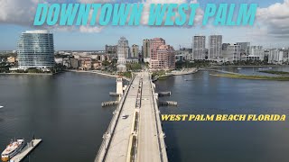 Downtown West Palm Beach Florida and surrounding Area. 4k Aerial