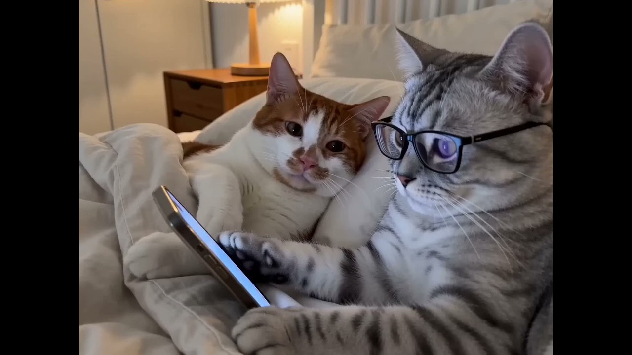 Who hasn’t been this cute little cat secretly scrolling on the phone under the blanket late