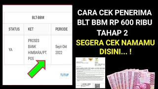 CARA CEK PENERIMA BLT BBM TAHAP 2 LEWAT HP SECARA ONLINE