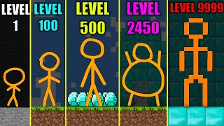 Stickman vs Minecraft EVOLUTION OF STICKMAN SIZES in Animation vs Minecraft Cartoon