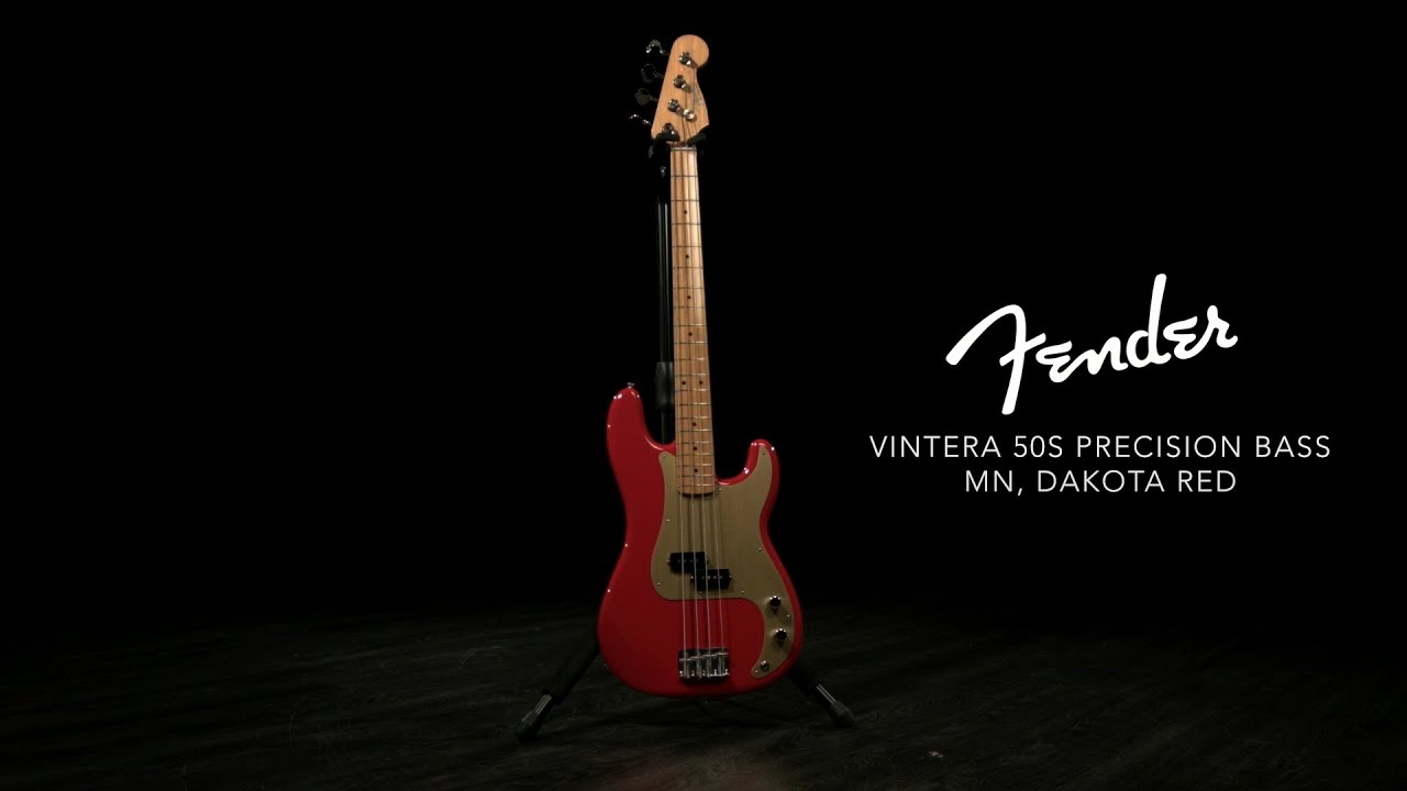 Fender Vintera 50s Precision Bass MN, Dakota Red | Gear4music demo