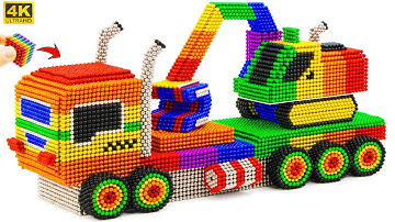 How To Make RC Truck Excavator Transport From Magnetic Balls | Making By Magnet Satisfying