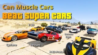 GTA V Can Muscle cars beat Super cars with wheelie