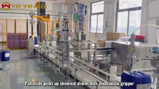 WIN-WIN PACK Single-Column Palletizer for Chemical Drum Handling | Efficient Drum Palletizing Net Worth