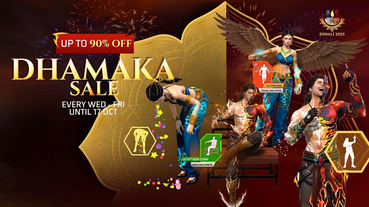Diwali Dhamaka Sale Free Fire 2025 🎉 | 90% OFF Discount Event | Free Fire New Event | Ff New Event