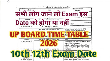 up board time table 2026 | up board 10th 12th time table 2026 | board exam 2026 | board exam