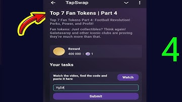 Top 7 Fan Tokens | Part 4 | Tapswap Code | Top 7 Fan Tokens Part 4: Football Revolution! Perks