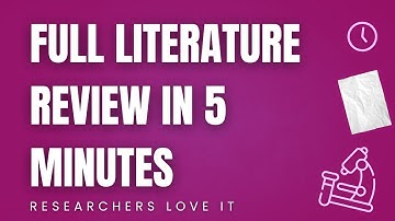 Create Full Literature Review With 30+ Citations In 5 Minutes