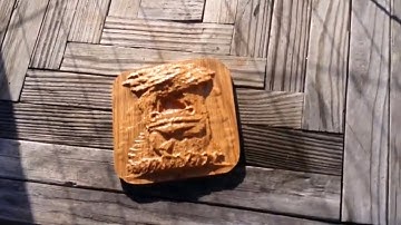 A cute Raccoon relief carving with Carveco software on a Shapeoko xxl