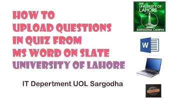 How to create Question bank on slate & create Quiz from question bank || UOL Learning Channel