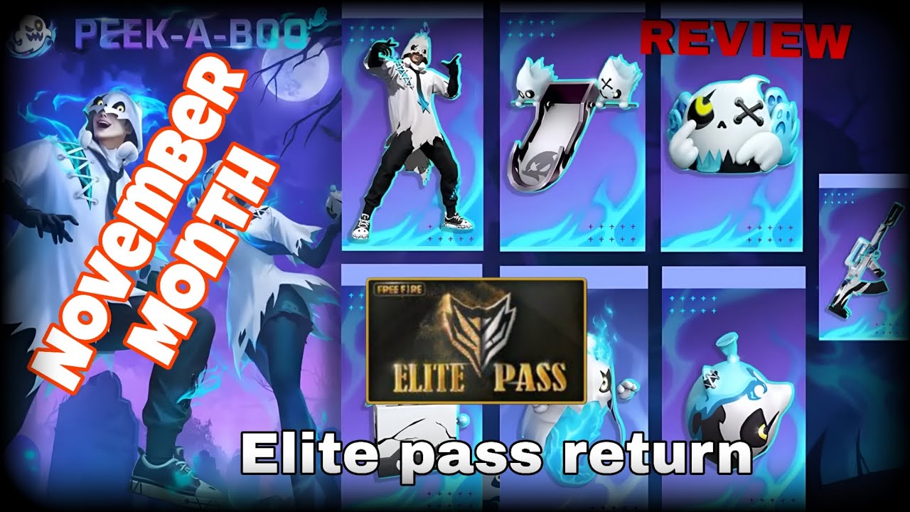 November month booyah pass review | elite pass return | freefire booyah pass november 
