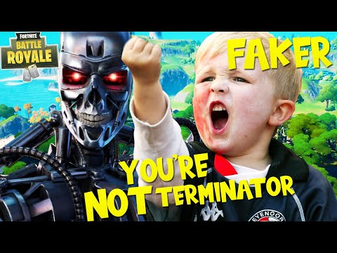 TROLLING ANGRY NOOB with T-800 TERMINATOR SKIN on FORTNITE (InTrollsive Fortnite Trolling)