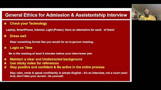Live Webinar: CRACK THE CODE – Mastering Remote/Virtual Master's & PhD Admission Interviews.
