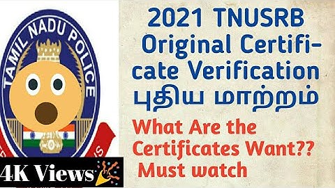 Tnusrb Certificate Verification  New Changes|What Are The Certificates Want Full Details 👍Must Watch