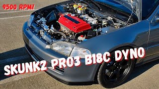 Built B18C with Skunk2 Pro 3 cams on the dyno