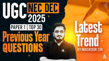 UGC NET Paper 1 | UGC NET Paper 1 PYQ | UGC NET Paper 1 TOP 30 Previous Year Question By Masroor Sir