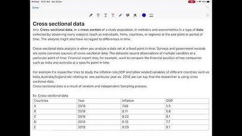 Cross sectional data