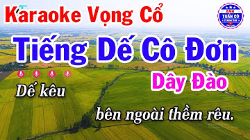 Karaoke Vọng Cổ Tiếng Dế Cô Đơn Dây Đào