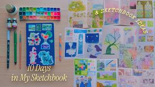 I tried to finish a sketchbook in 10 days 📖✨| Draw with Me + Sketchbook Ideas