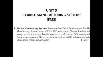 Flexible Manufacturing Systems - 1. Introduction to Group Technology