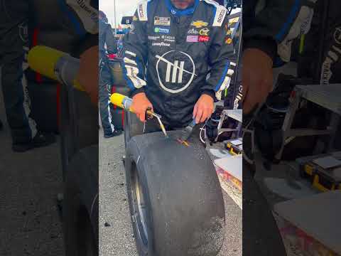 Heating up. #nascar #trackhouse #motorsports #pitcrew #pitstop #tires #fire #tirescrape