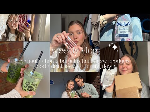 WEEKLY VLOG🫶🏼home bargains + pr hauls + new products + food + drink trying + feeling down + more