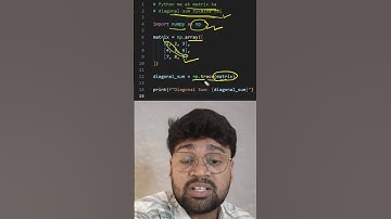 Diagonal Sum of Matrix in Python Using NumPy 💡 | Python Tips #shorts