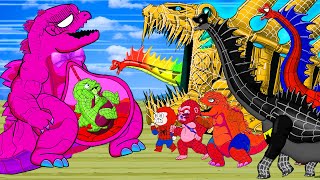 GODZILLA Pregnant - Hedorah Rescue Boopzilla Spider Shin T-rex Cartoon Meets Ghidorah Compassion