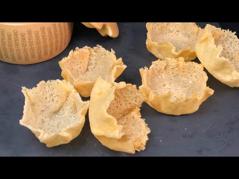 CESTINI di PARMIGIANO! RICETTA SEMPLICE e VELOCE 1 SOLO INGREDIENTE Facilissimi  per ANTIPASTI!!