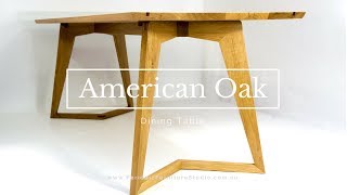 Famous American White Oak Dining Table with a Mid Century Modern Look - A Client Build Profile