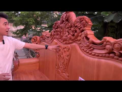 Video Bộ hoàng gia nguyên khối gỗ gõ đỏ pachy gồm 10 món... - youtube