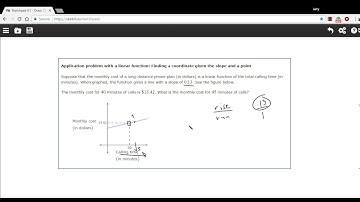 Application problem with a linear function - finding a coordinate given a slope an a point