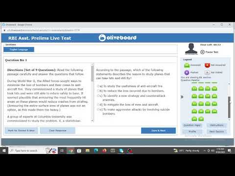Oliveboard Live Mock Test Today | RBI Assistant | 20 -21Sep