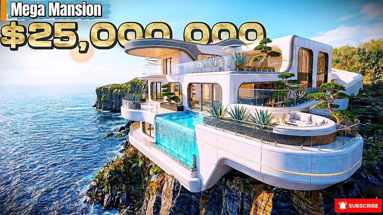 How a $25M Luxury Cliffside Mega Mansion Is Built — Full Construction | Architectural Concept Film
