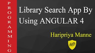 MINI PROJECT about library search App by using ANGULAR 4
