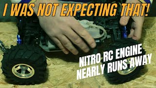 Budget Nitro RC truck - testing it out and the engine nearly runs away...