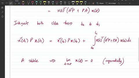 Problem 9.1: Lyapunov equation for LTI systems