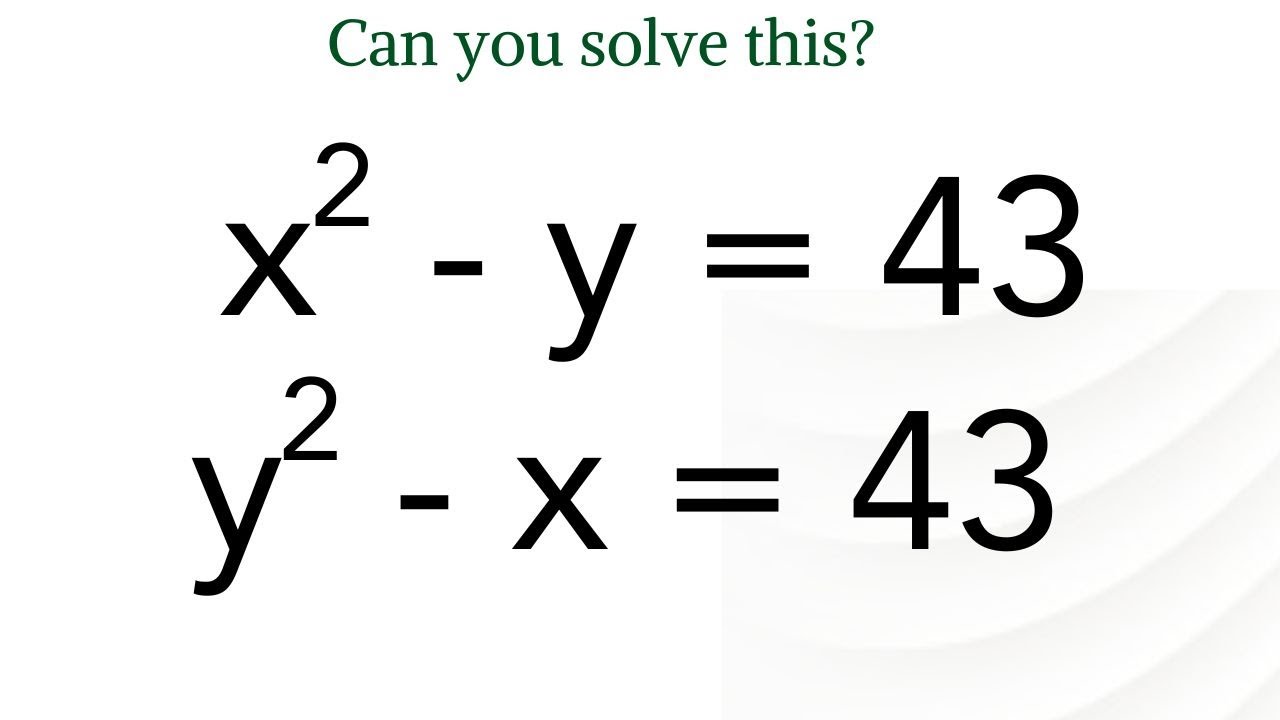 Germany Math Olympiad Problem | Math Lovers, Can You Solve This In Few ...