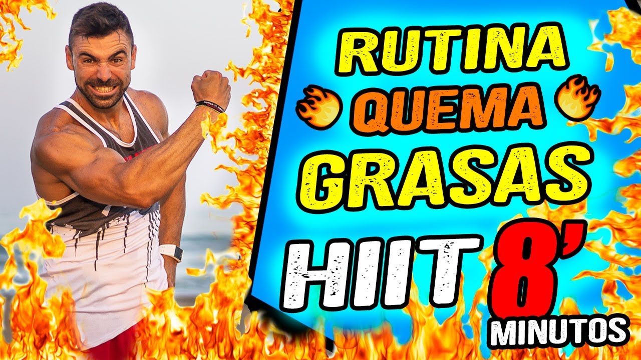 RUTINA HIIT QUEMAGRASAS en 8 MINUTOS || EJERCICIOS EN CASA para QUEMAR GRASA