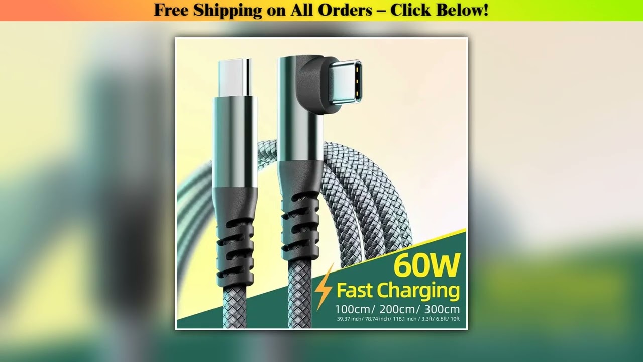 LAIHONEN 1PC USB C Cable 1M 2M 3M 10FT USB C Data Transfer 60W PD Fast Charging Cable for iPhone 15