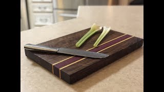 Edge Grain Cutting Board (Walnut, Purpleheart, Yellowheart)