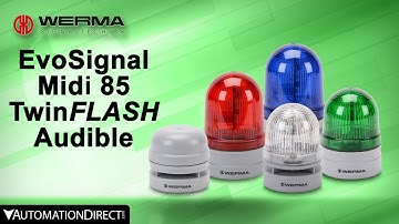 WERMA EvoSIGNAL Midi 85mm TwinFLASH Optical Beacon with Audible Signal Horn from AutomationDirect