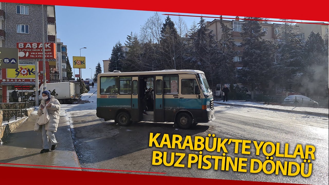 Karabük’te Yollar Buz Pistine Döndü, Kazalar Ardı Ardına Geldi