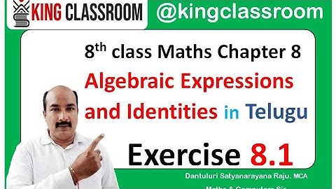 8th class maths new syllabus Algebraic Expressions and Identities exercise 8.1 in telugu, 8th ex 8.1