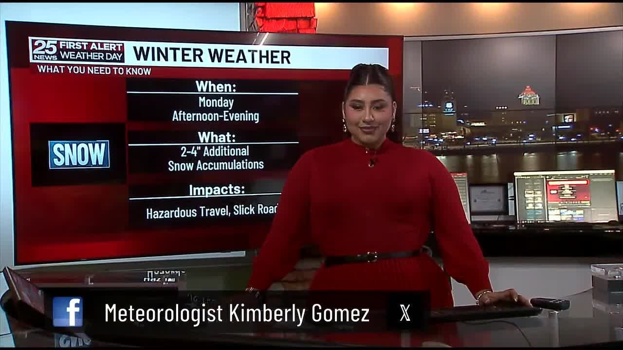 First Alert: Snow returns Monday, slick evening commute possible - YouTube