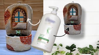 A very beautiful and easy upcycling idea from waste shampoo bottle | DIY planter | Crafty hands