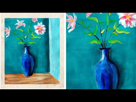 Flower Vase Painting Tutorial Step By Acrylic For Beginners You - Beginners Acrylic Painting Abstract Flowers In A Vase