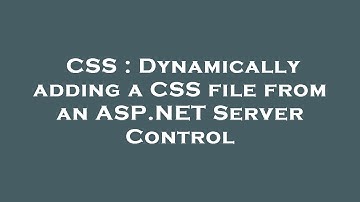 CSS : Dynamically adding a CSS file from an ASP.NET Server Control
