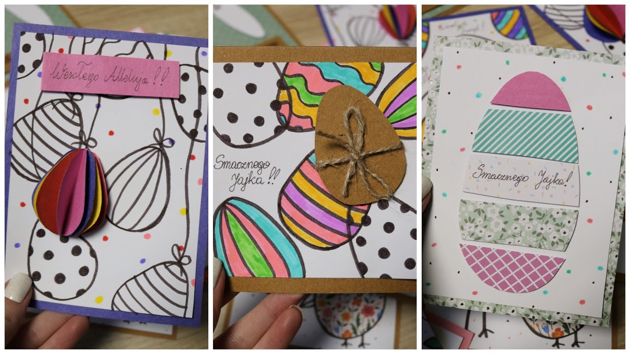 Kartki Wielkanocne Recznie Robione Youtube - Ręcznie robione kartki na Wielkanoc z motywem pisanek | DIY Easter