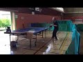 卓球マシーン80歳のスマッシュ練習